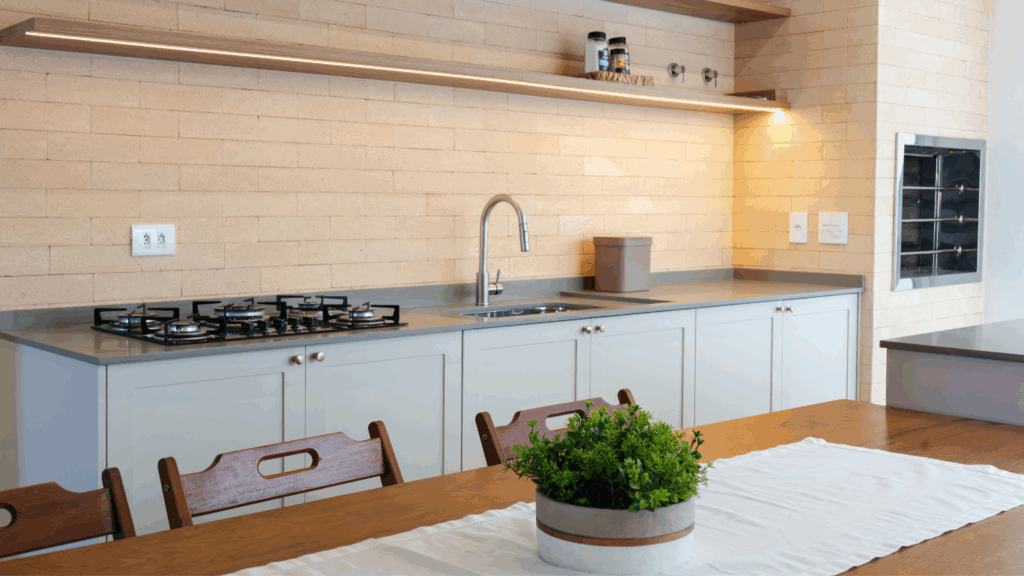 Bancada de quartzo cinza para cozinha